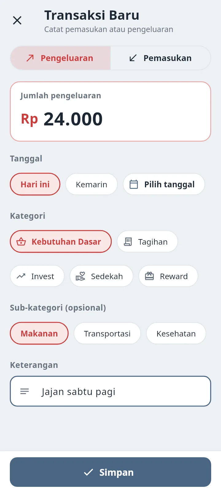 Form transaksi