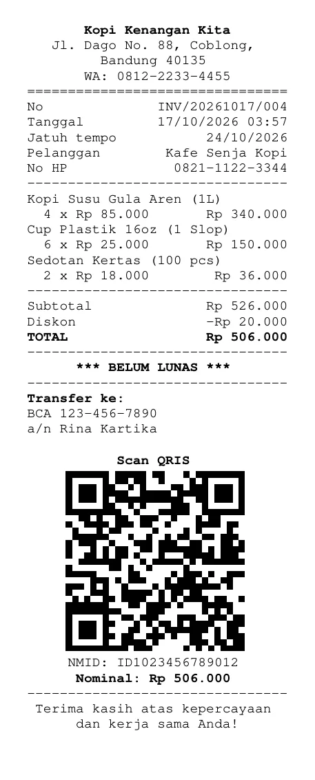Struk termal 58 mm